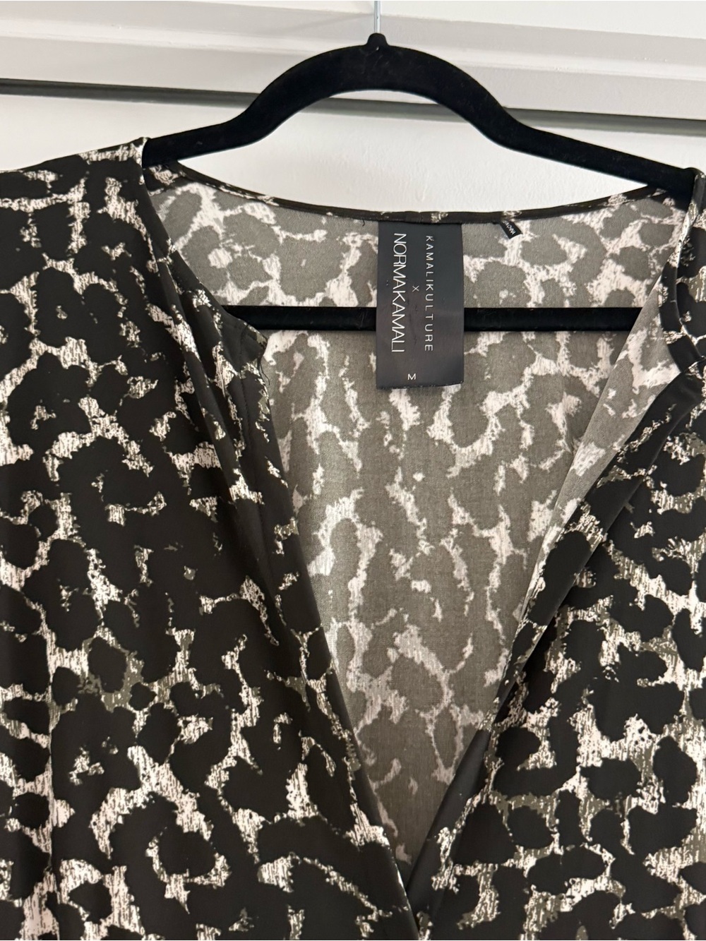 Norma Kamali x Kamali Kulture Leopard Print Stretch Jersey Maxi Gown Sz Med Boho - Picture 5 of 13